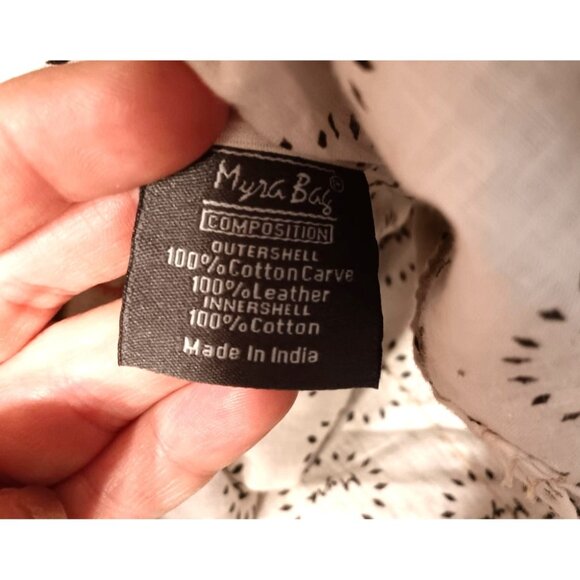 Myra Canvas Cowhide Fur Purse Double Handle Shoudler Bag, Cactus Print Brown - Picture 5 of 6